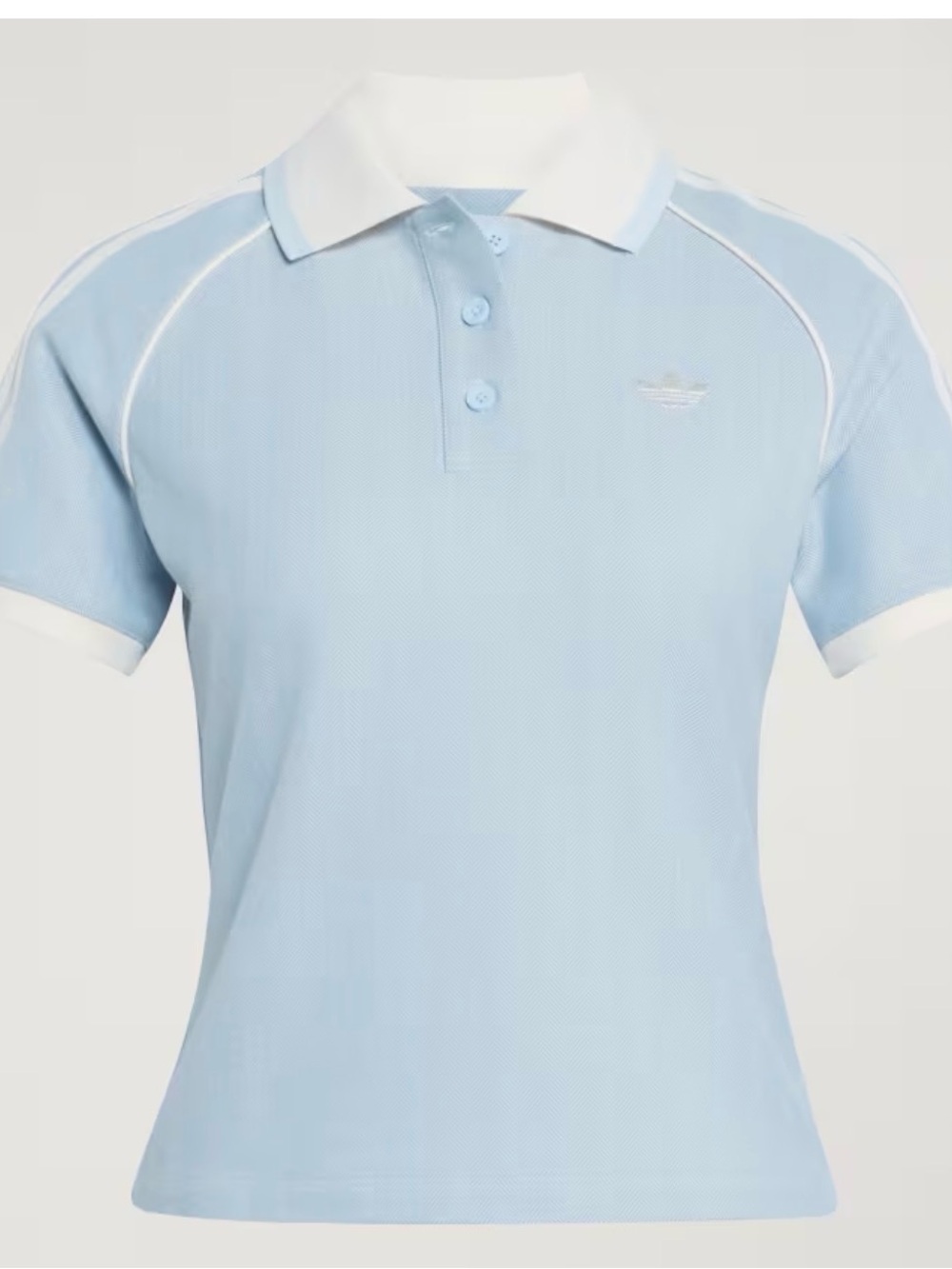 Adidas Light Blue Polo with White Collar and Trim